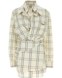 The Attico - Embroidered Cotton Mini Shirt Dress - Lyst