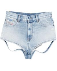 DIESEL - Denim Cotton Shorts - Lyst