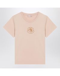 Moncler - Cotton T Shirt With Embroidered Heart - Lyst