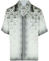 CASABLANCA - Camicia Di Seta Grigia - Lyst
