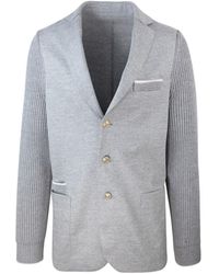 Eleventy - Giacca Monopetto Grigia - Lyst