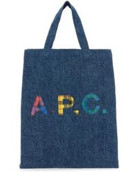A.P.C. - Denim Mini Lou Shopping Bag - Lyst