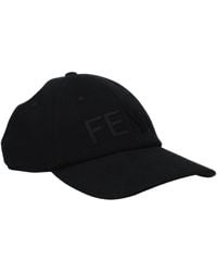 Fendi - Cappelli Uomo Cotone Nero - Lyst