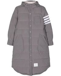 Thom Browne - Down Filled Below Knee Hooded Shirtdress W/ 4 Bar - Lyst
