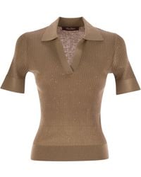 Max Mara - Uberta Wol En Silk Polo Shirt Met Pailletten - Lyst