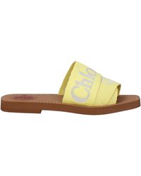 Chloé - Slippers and HOOVES Femmes Tissu jaune - Lyst