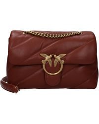 Pinko - Umhängetaschen lieben Puff Frauen Leder braun/hellbraun - Lyst