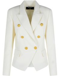 Balmain - Balzer en laine vierge blanche - Lyst