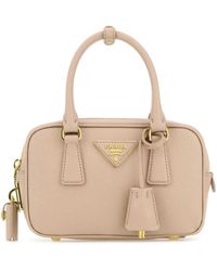 Prada - Sand Leather Handbag - Lyst