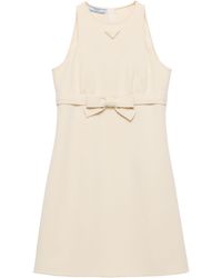 Prada - Bow Detailing Short Dress - Lyst