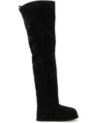 AMINA MUADDI - Suede Heidi Over-The-Knee Boots - Lyst