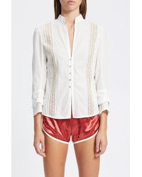 Ann Demeulemeester - Camicia Lidy Aperta Sul Davanti Con Nastri Di Pizzo - Lyst