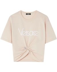 Versace - Logo Borduurwerk T -shirt - Lyst