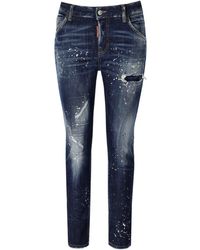 DSquared² - Girl Cool Cropped Blue Jeans - Lyst