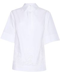 P.A.R.O.S.H. - Blouse With Floral Embroidery And Relaxed Fit - Lyst