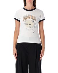 Ganni - T Shirts En Polos Wit - Lyst