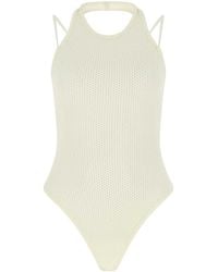 ANDREA ADAMO - Ivory Stretch Viscose Blend Bodysuit - Lyst