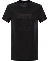 Max Mara - Taverna Katoenen T -shirt Met Frontaal Borduurwerk - Lyst