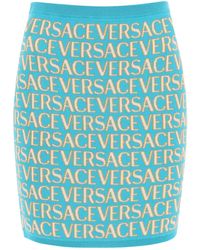 Versace - Monogram Knit Mini falda - Lyst