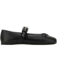 Miu Miu - Leather Ballerina Flats - Lyst