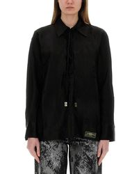 Ganni - Jacquard Satin Shirt - Lyst