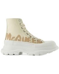 McQueen - Tread Slick Sneakers Schwarz/Weiß Leder - Lyst