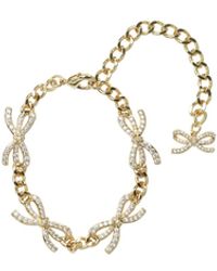 Self-Portrait - Crystal Bow Bracelet - Lyst