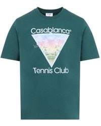 CASABLANCA - Tennis Club Icon Printed Classic T Shirt - Lyst