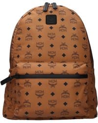MCM - Cognac Fabric Backpacks And Messenger Bags - Lyst