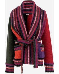 PUCCI - Color Block Wool Cardigan - Lyst