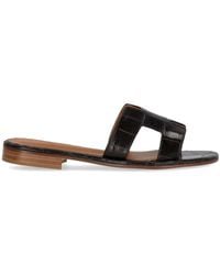 Paolo Ferrara - Croco Print Dark Sandal - Lyst