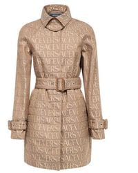 Versace - Logo Trench Coat - Lyst
