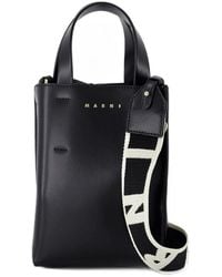Marni - Museo Nano Shopper Bag Leder schwarz - Lyst