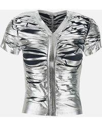 DIESEL - T Ai Silver V Neck Women 's T -shirt - Lyst