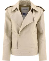 Burberry - Short Canvas Trench Coat - Lyst