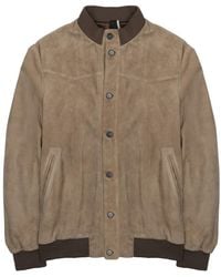 Low Brand - Suede Bomber Jacket - Lyst