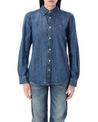 Polo Ralph Lauren - Refined Slim Fit Denim Shirt With Buttoned Cuffs - Lyst