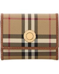 Burberry - Printed Canvas Small Check Wallet - Lyst
