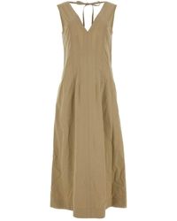 Bottega Veneta - Cappuccino Cotton Blend Dress - Lyst