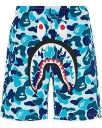 A Bathing Ape - Printed Cotton Abc Camo Shark Bermuda Shorts - Lyst