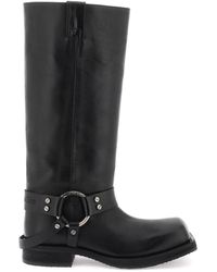 Acne Studios - Leather Biker Boots In - Lyst