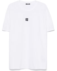 Balmain - T -shirt Met Pb -borduurwerk - Lyst