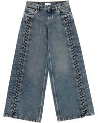 Stella McCartney - Wide-Leg Lace-Up Detail Jeans - Lyst