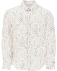 Brunello Cucinelli - Camisa de lino con patrón de Paisley - Lyst