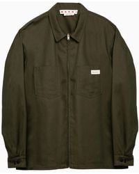 Marni - Dark Cotton Zipped Shirt Jacket - Lyst