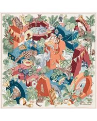 Ferragamo - Silk Scarf Jungle Party - Lyst