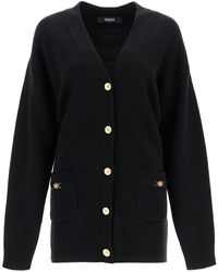 Versace - Boxy Wool And Cashmere Cardigan - Lyst