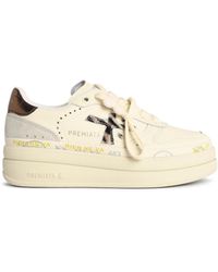 Premiata - 'micol' Ivory Lear Blend Sneakers - Lyst