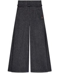 Courreges - Pantalones Palazzo Con Cinturón - Lyst