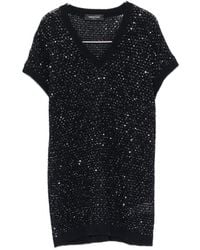 Fabiana Filippi - Embellished V Neck T-Shirt - Lyst